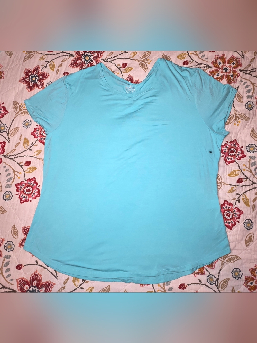 NWOT New York & Company Soho Jeans aqua blue scoop neck shirt, size XXL
